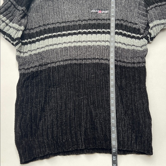 Polo Sport Jeans Ralph Lauren Men's Sweater Gray Black chenille street urban y2k - Picture 7 of 8